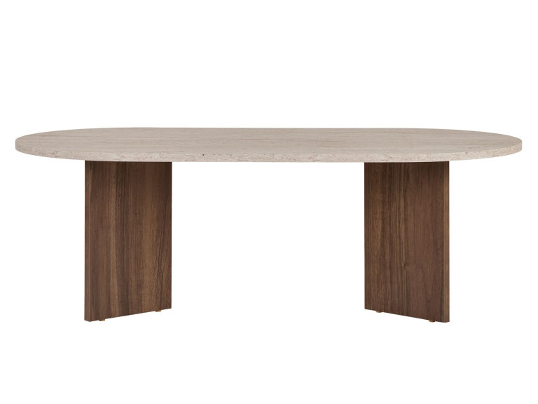 Houten salontafel "Sable" 119 x 60 x 40 cm - Travertin