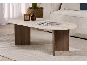 Houten salontafel "Sable" 119 x 60 x 40 cm - Travertin 2