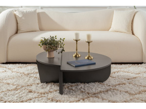 Houten salontafel "Orion" 90 x 60 x 30 cm - Antraciet 2