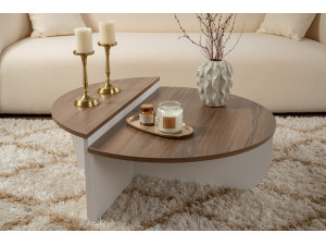 Houten salontafel "Orion" 90 x 60 x 30 cm - Notelaar 2