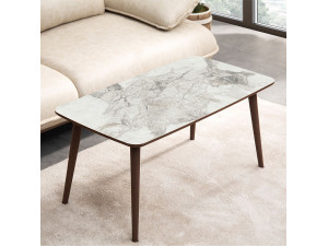Luci" houten salontafel 100 x 53 x 45 cm - Wit 2