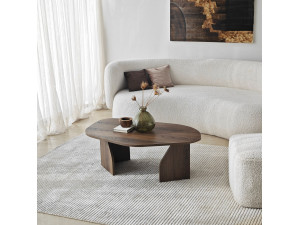 Houten salontafel "Rock" 100 x 60 x 35 cm - Notelaar 2