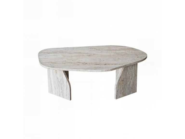 Houten salontafel "Rock" 100 x 60 x 35 cm - Travertin