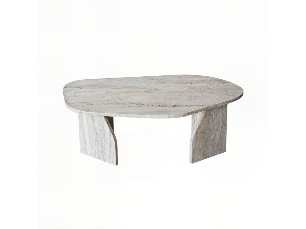 Houten salontafel "Rock" 100 x 60 x 35 cm - Travertin