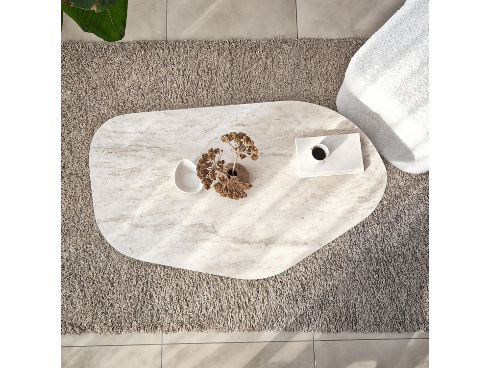 Houten salontafel "Rock" 100 x 60 x 35 cm - Travertin