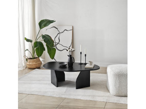 Houten salontafel Rock 100 x 60 x 35 cm - Zwart 2