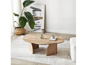 Houten salontafel "Rock" 100 x 60 x 35 cm - Saffier eik 2