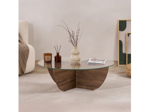 Glazen salontafel "Liya" 90 x 90 x 30 cm - Notelaar 2
