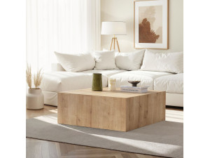 Prizma" MDF salontafel - 90 x 90 x 35 cm - Saffier Eik 2