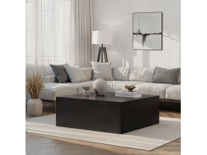 Prizma" MDF salontafel - 90 x 90 x 35 cm - Zwart hout 2