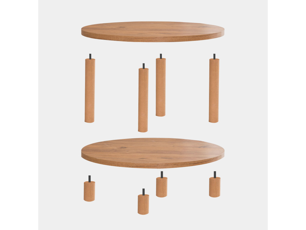 Roby" ronde houten salontafel - 70 x 70 x 43 cm - Bruin