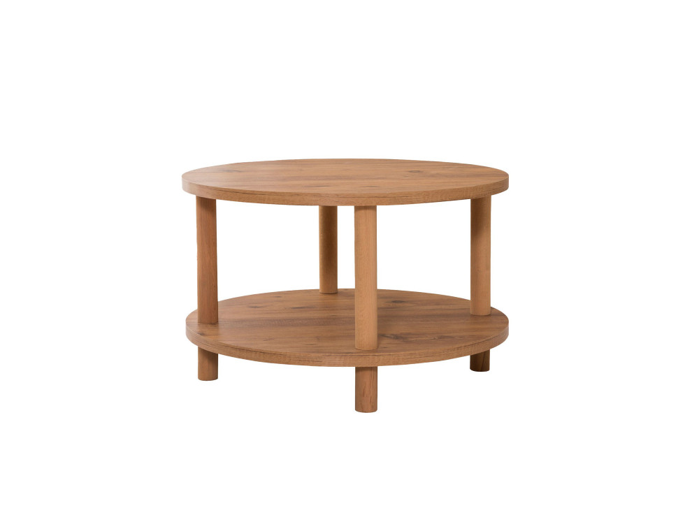 Roby" ronde houten salontafel - 70 x 70 x 43 cm - Bruin