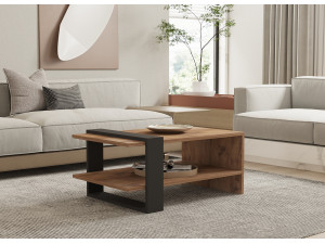 Houten salontafel "Ova" - 80 x 55 x 35 cm - Bruin 2
