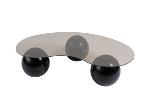 Sphere" glazen salontafel - 120 x 70 x 30 cm - Zwart