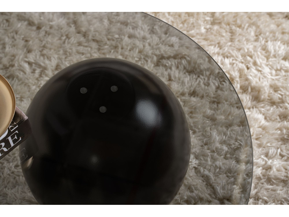 Sphere" glazen salontafel - 120 x 70 x 30 cm - Zwart