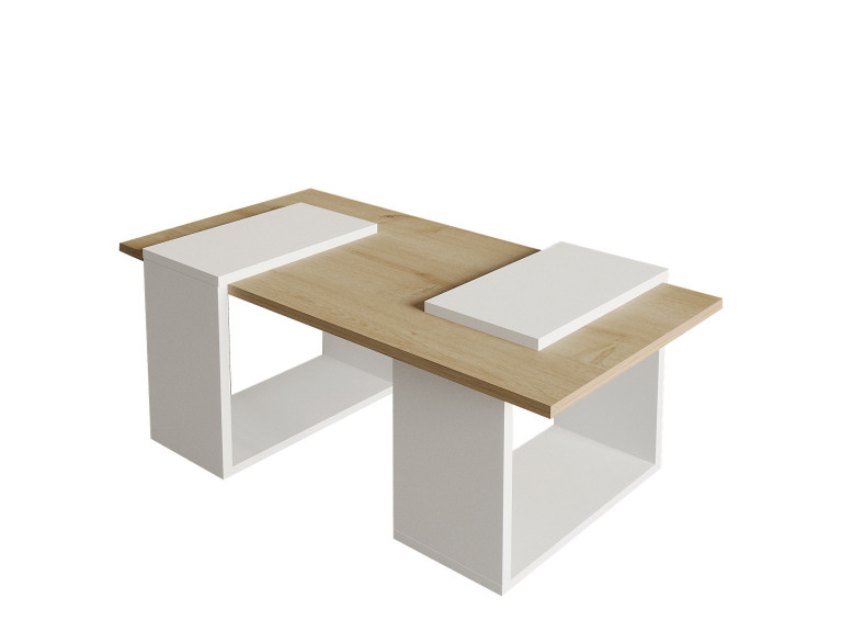 Houten salontafel "Matris" - 90 x 46 x 37 cm - Wit