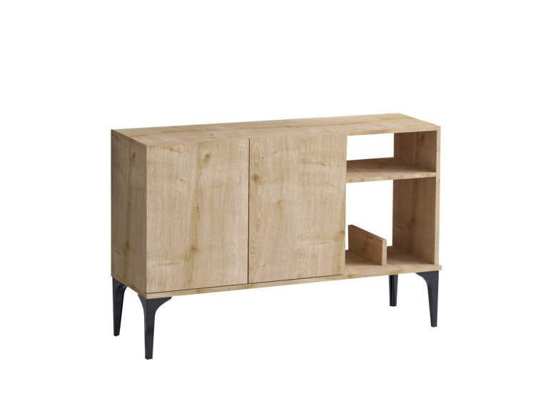 Houten buffetkast "Oscar" - 120 x 40 x 80 cm - Zwart Saffier Eik