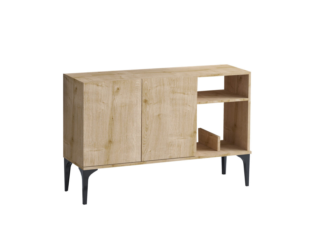 Houten buffetkast "Oscar" - 120 x 40 x 80 cm - Zwart Saffier Eik