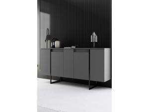 Houten dressoir "Luxe" - 160 x 35 x 80 cm - Antracietgrijs 2