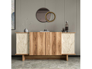 Houten dressoir Diana - 180 x 40 x 81 cm - Travertin 2