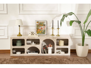 Houten dressoir "Ferlis" - 160 x 40 x 51 cm - Travertin 2
