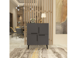 Houten dressoir "Makro" - 70 x 35 x 90 cm - Antracietgrijs 2