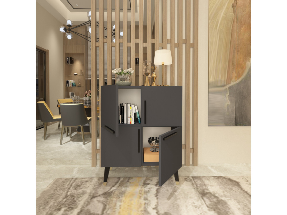 Houten dressoir "Makro" - 70 x 35 x 90 cm - Antracietgrijs