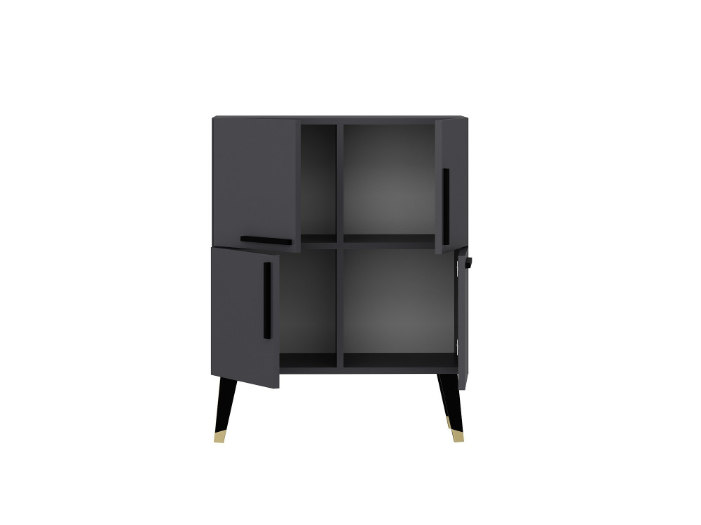 Houten dressoir "Makro" - 70 x 35 x 90 cm - Antracietgrijs