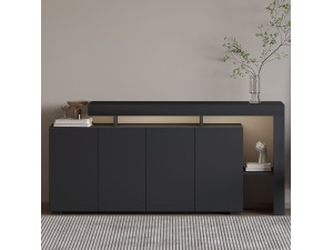 Houten dressoir "Beliz" - 170 x 35 x 80 cm - Antraciet 2