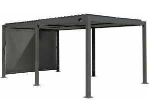Kensington" bioklimatologische pergola met aluminium zonnescherm - 3 x 5 m - Grijs