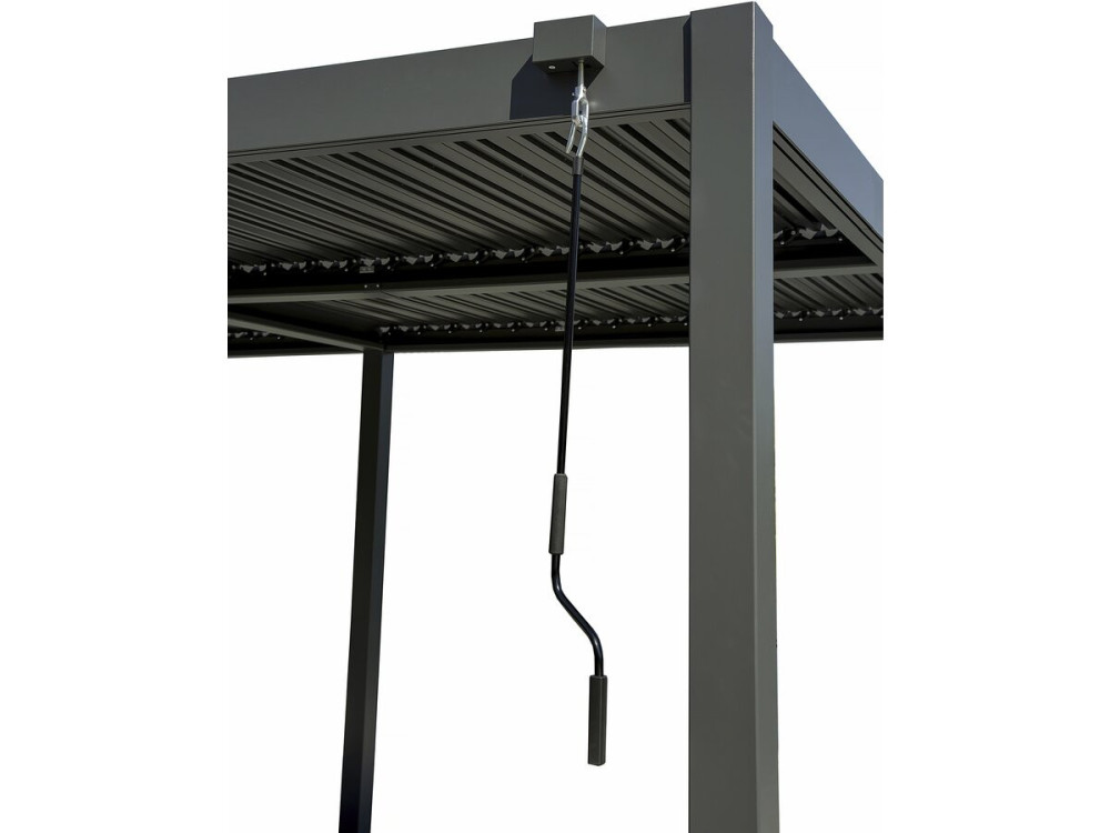 Kensington" bioklimatologische pergola met aluminium zonnescherm - 3 x 5 m - Grijs