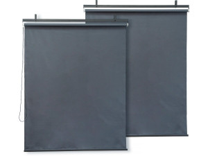 Pergola rolgordijn zonwering set 2 stuks - 124 x 225 cm - Grijs antraciet