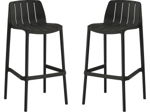 Set van 2 "Vaena" stapelbare tuinstoelen - Zwart