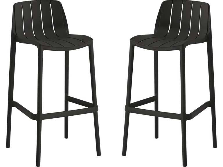Set van 2 "Vaena" stapelbare tuinstoelen - Zwart
