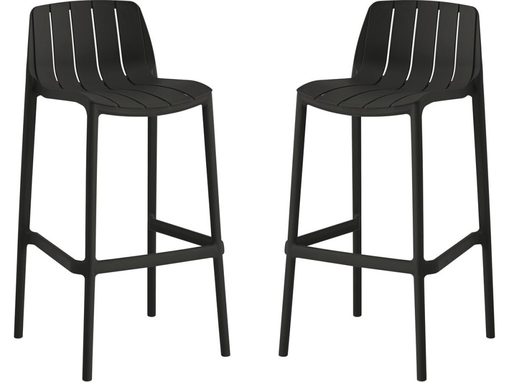 Set van 2 "Vaena" stapelbare tuinstoelen - Zwart