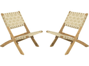 Set van 2 Hanoi houten tuinstoelen - Beige
