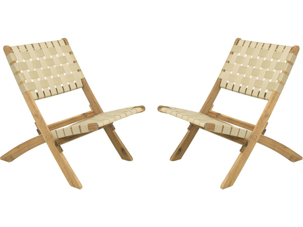 Set van 2 Hanoi houten tuinstoelen - Beige