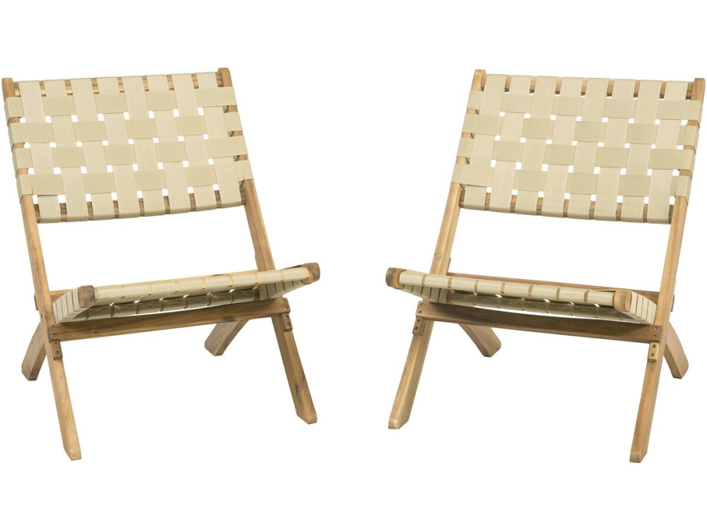 Set van 2 Hanoi houten tuinstoelen - Beige
