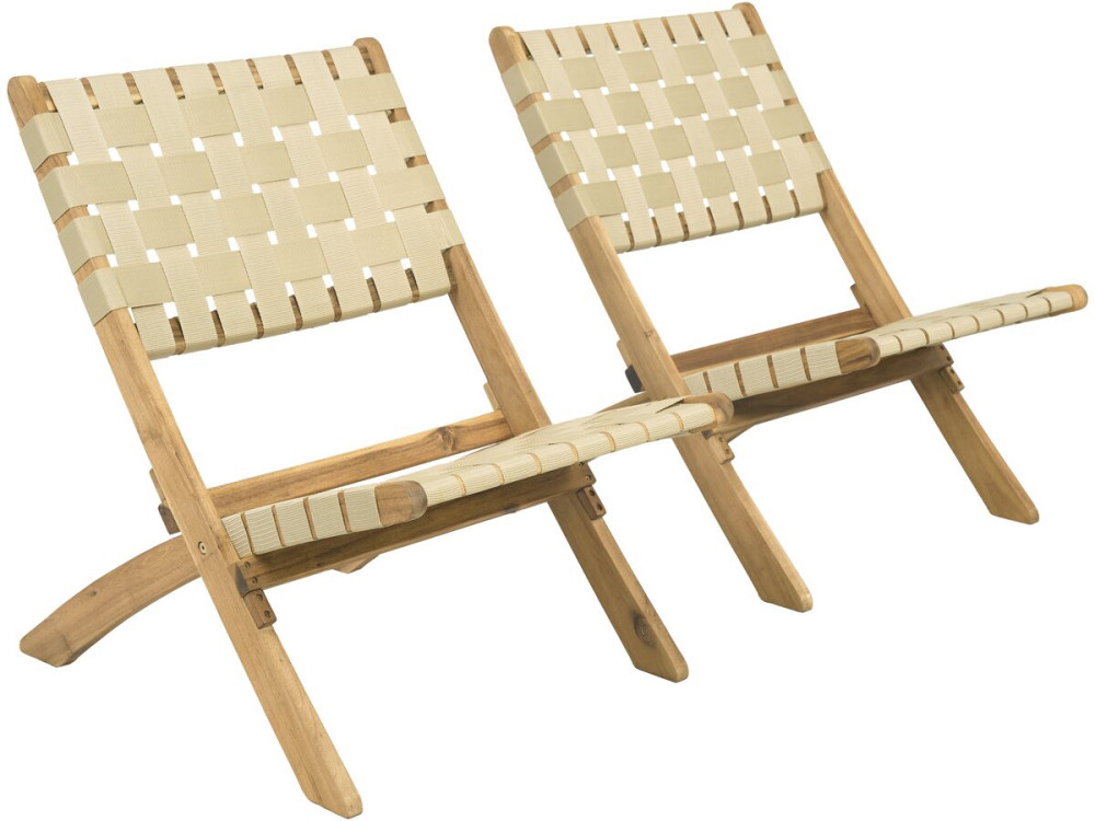 Set van 2 Hanoi houten tuinstoelen - Beige