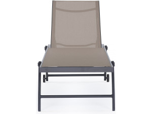Set van 2 textielen aluminium ligstoelen "Jolia" - Donkergrijs / Taupe 2