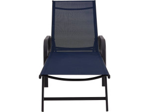 Ligbed set 2 ligstoelen metaal "Farniente" - Blauw donkerblauw 2