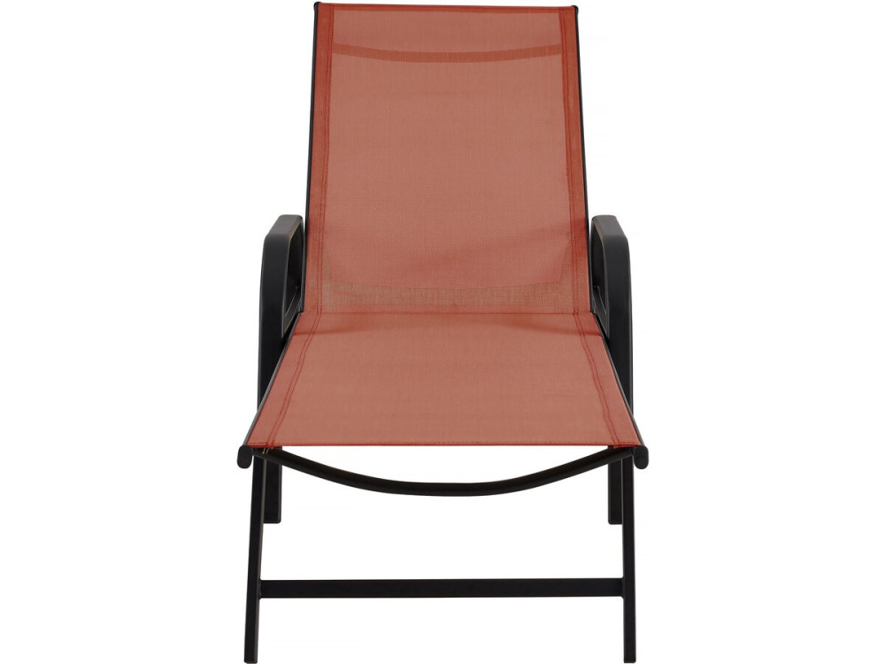 Set van 2 "Farniente" metalen ligstoelen met armleuningen - Terracotta