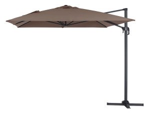Parasol vrijhangend tuin zweefparasol "Sun 4" - 3 x 4 m - Taupe - grijs bruin