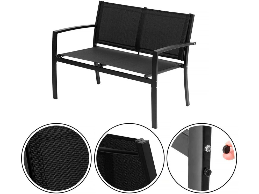 Tuinset loungeset tuinmeubelen "Lino" - 4 zits  - Zwart