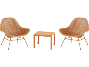 Set van 2 "Soléna" tuinfauteuils met salontafel - Oranje