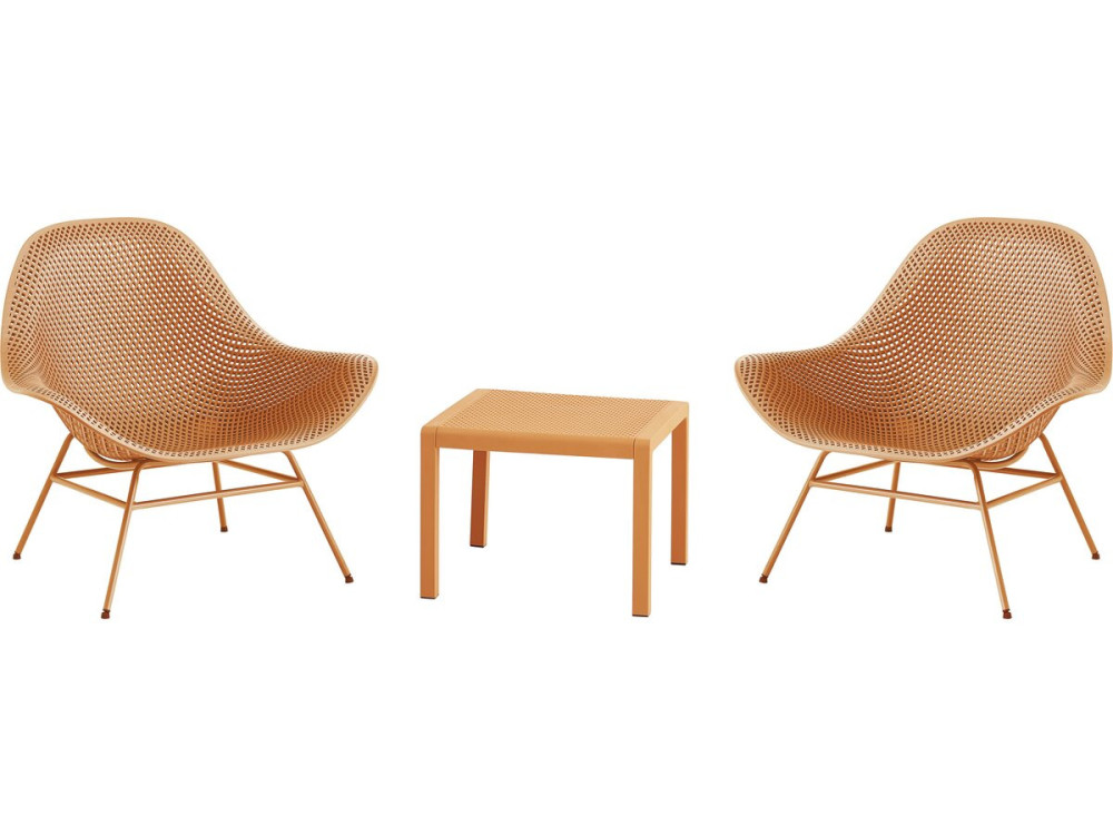 Set van 2 "Soléna" tuinfauteuils met salontafel - Oranje