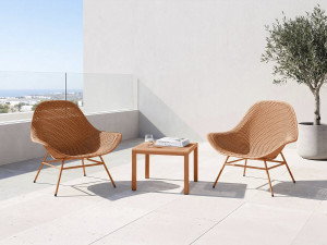 Set van 2 "Soléna" tuinfauteuils met salontafel - Oranje 2