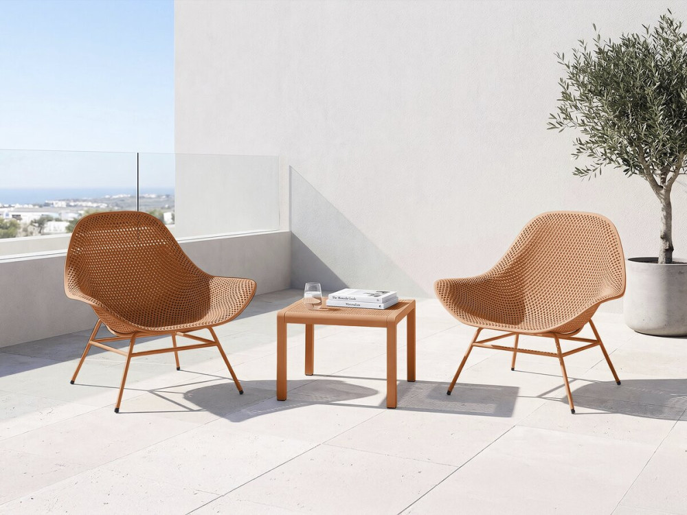 Set van 2 "Soléna" tuinfauteuils met salontafel - Oranje