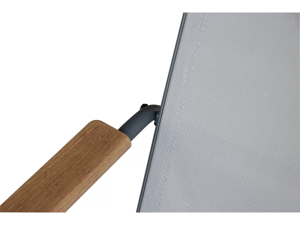 Metalen tuinset "Sparta" met imitatiehoutdecor - 4 zits - Lichtgrijs
