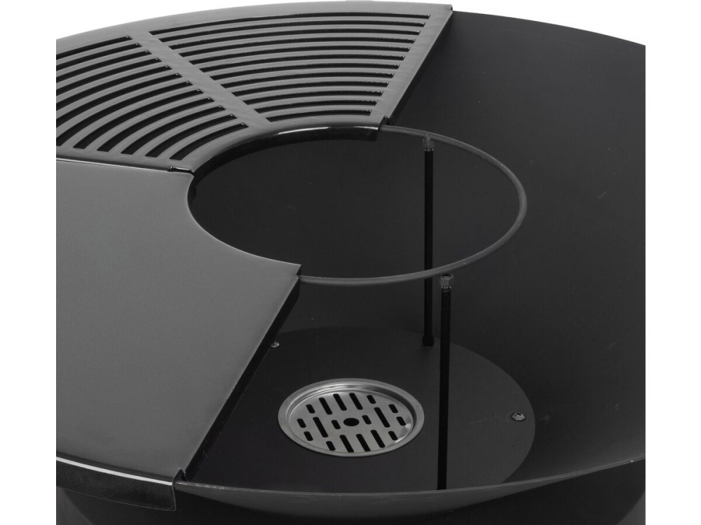 Cesar premium" houtskool en hout barbecue plancha vuurkorf - Ø 81 cm - Zwart